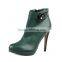 Customized black red blue fashion boots thick heel platform ankle boots