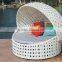 Round Outdoor Furniture Double Wicker Woven Poly Resin Rattan Bed