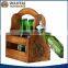 Wood Beer Carrier and Condiment Caddy with Attahed Bottle Opener