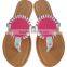 New Design Wholesale Leather Monogrammed Sandal Summer Flats T-Strap Sandal Personalized Sandal