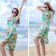 Fashion Scarf 2015 Hot Selling Green Floral Beach Bikini Wrap Dress