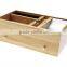 Desk Stationery Box, Desktop Supplies Organiser With Drawer Made of Natural Bamboo Storage