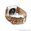 Gloden Chrismas Bling Crystal Leather Loop Steel lock Band For Apple Watch iwatch 38&42mm