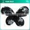 Black Flat Sequin Black Bead Round Flower Applique Patches