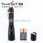 High quality zoom flashlight torch with 2*AAA battery 5 modes 260 lumens from TANK007 factory ZM112