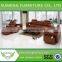 Alibaba french latest genuine leather sofa1+2+3 seat with Two footstool