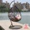 Single seat design coffee shop outdoor decoration hanging furniture rattan wicker swing chair