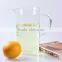 China supplier 1650ml high quality handblown heat resistant pyrex clear handle hot water glass pitcher