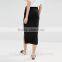 latest skirt design pictures high rise waist thigh high split jersey midi skirt