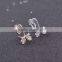 Girls bowknot heart earring cute stud earring jewelry rhodium earring