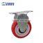 Factory supply 4 inches red pvc small caster wheel, swivel red caster wheel