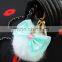 Beautiful Little Pom Pom Key Chain/Blue Rabbit Fur Keyring