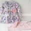 Hot sale!! 100% cotton two pieces baby girls spring boutique outfits