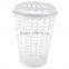 60L white big washing basket,plastic laundry basket with lid