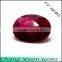 Checkboard oval shape red color synthetic ruby stone