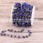 Lapis Chip Beads Wire Wrapped Rosary Chain Faceted Beads DIY Necklace Chain for Men or Women