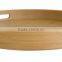 DT027 Two Ear/ Two Handles Round 5 cm High Bamboo Custom Serving Tray