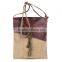 2016 Women's Leisure Linen and Crazy Horse Leather Crossbody Shoulder Bag