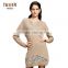 Ladies Cashmere Long Sleeve One-piece Dress, Fashionable Creamy White Flowing Dress