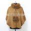 women cashmere cape with fox fur