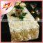 Cheap wholesale champagne satin rosette dining table runner for round tables