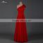 RSE667 One Hand Bead Embroidered Chiffon Wine Red Evening Dresses