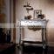Classical Louis XVI Style Hall Way Console Table, Double Layer Silver and White Sofa Side Table