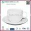 Fine ceramic cup and saucer, white plain ceramic cup chinese tea set