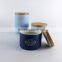 Pasta Utensil Jar Ceramic Tea Sugar Bread Biscuit Coffee Storage Canister With Wood Lid Set