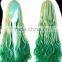 Hot Selling New Fashion Womens Anime Long Blonde Wavy Curly Wig Hair Cosplay wig