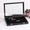 Black Wooden Leather Jewelry Display Stand Ring Tray