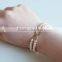 trendy 4-5mm white rice shape freshwater pearl bracelet
