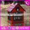New design red house shape Christmas wooden music box W07B023B