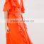 women's Ruffle Flutter Sleeve Maxi Dress