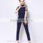  lady dark navy blue fashion detachable pants low price