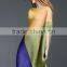 Lady color matching loose crumple oblique shoulder dress
