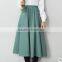 F20027A solid color big swing skirts women cotton linen A line skirts