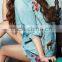 Runwaylover EY2348B New Design 2017 Ladies Fashion Embroidery Denim Blouse