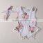 baby clothing wholesale white color floral print import baby romper baby romper modern