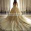 Hot Sale Boat Neck Sleeveless Floor-length Floral Ruffled Organza Wedding Dress TS26
