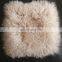 Handmade Mongolian Fur 18x18" 45X45cm Square Grey Pillow Cushion & faux suede back