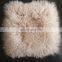 Fashion Durable Mongolian Lamb Fur Sofa Cushion Covers Navy Blue Tibetan Fur Throw Pillow Cover