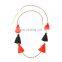 Boho Womens Colorful Long Tassels Pendant Beads Chain Necklace
