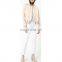 White tencel cotton blended tear effect tight jeans