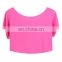 T-WT506 Woman Polyester Spandex Screen Print Short Design T Shirts Crop Top