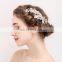 Bridal Hair Accessories Freshwater Pearls Enamel Leaf Clusters Lush Wedding Hair Side Comb Women Headwear For Jolly Holiday