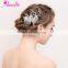 Bridal Hair Ornaments Imported Rhinestones Freshwater Pearls Alloy Leaf Clusters Lush Hair Claws Wedding Hair Clip