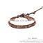 Fashion Red Leather Semi Precious Stone Bracelet Wholesale XE09-0061