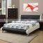 Black And White PVC Double Leather Bed For Bedroom White Black Leather Bed