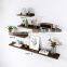 Floating Wall Mounted Shelves Set of 2 Rustic Style Wood Home Decoration